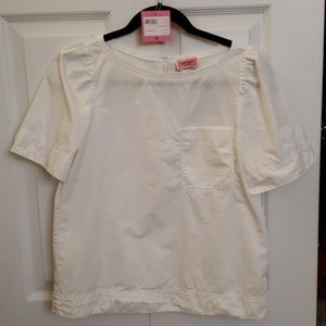 Kate Spade casual short sleeve twill blouse